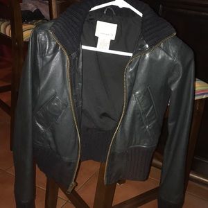 Black leather jacket